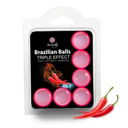 6 boules de massage brésiliennes triple effet froid, chaud et vibration - BZ3699-1