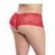 Shorty en dentelle rouge grande taille - MAL90XRED