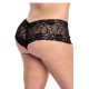 Shorty grande taille noire en dentelle - MAL90XBLK