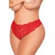 Tanga rouge grande taille, ouvert à l'entrejambe - DG1468XRED