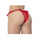 Culotte ouverte rouge avec froufrou en dentelle - MAL119RED