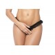 Culotte ouverte noire avec froufrou en dentelle - MAL119BLK