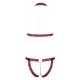 Soutien-gorge ouvert et string rouge à larges bandes sexy - R2213010
