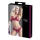 Soutien-gorge, bonnets ouverts, en dentelle rouge et string assorti - R2212447