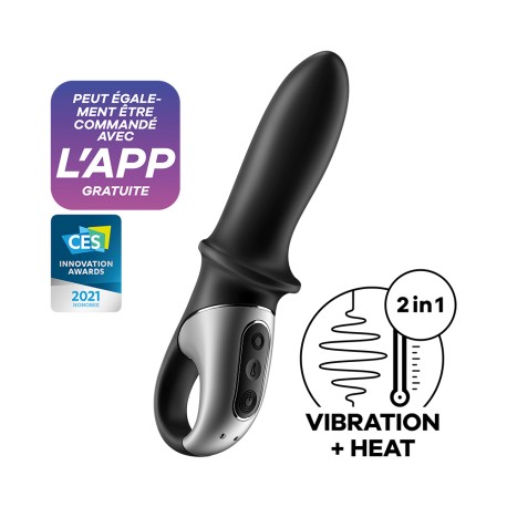 Vibromasseur noir USB, chauffant et connecté Hot Passion Satisfyer - CC597790