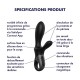 Vibromasseur rabbit noir USB, chauffant et connecté Heat Climax Satisfyer - CC597791