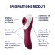 2 en 1 Vibromasseur et stimulateur de clitoris USB rouge Dual Crush Satisfyer - CC597786