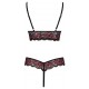 Body string en dentelle florale bicolore et résille - R2642859