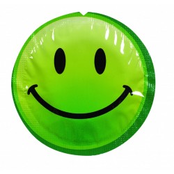 Préservatif lubrifié en latex smiley x 1 couleur aléatoire - 100EXSS