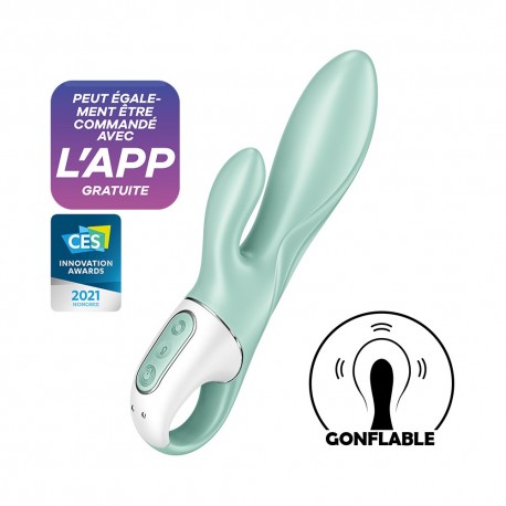 Vibromasseur rabbit gonflant connecté, USB Air Pump Bunny 5 Satisfyer - CC597801