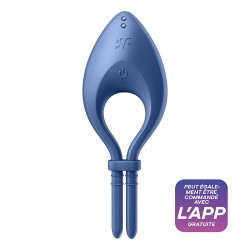 Cockring vibrant connecté USB bleu Bullseye Satisfyer - CC597798