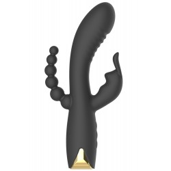 Vibromasseur triple stimulation très puissant noir USB - WS-NV062BLK