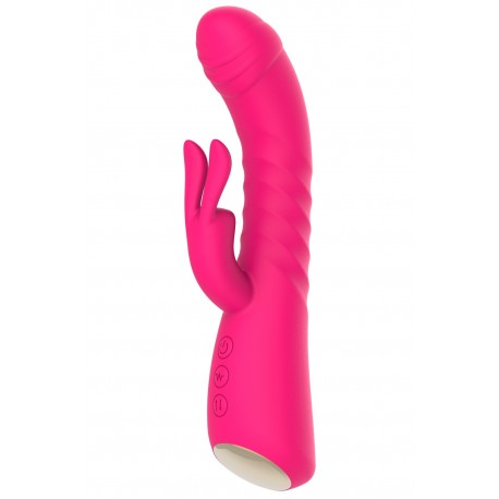 Vibromasseur rabbit rose chauffant avec fonction va-et-vient, USB - WS-NV040