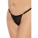 Nuisette noire grande taille motif fleuri et string assorti - MAL7438XBLF