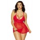 Nuisette et string rouge - DG12701RED