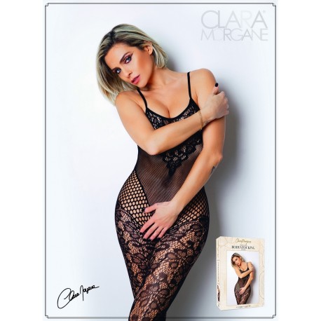 Bodystocking en dentelle florale et fine résille - Le Numéro 19 - Collection Bodystocking - CM99019