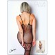 Bodystocking en fine résille noire avec laçage - Le Numéro 14 - Collection Bodystocking - CM99014