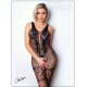 Bodystocking en fine résille noire avec laçage - Le Numéro 14 - Collection Bodystocking - CM99014