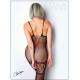 Bodystocking en fine résille noire avec laçage - Le Numéro 14 - Collection Bodystocking - CM99014