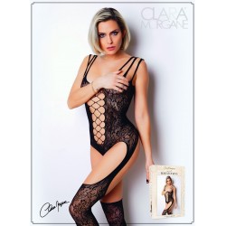 Bodystocking dentelle floral et triple bretelles - Le Numéro 9 - Collection Bodystocking - CM99009