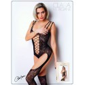 Bodystocking dentelle floral et triple bretelles - Le Numéro 9 - Collection Bodystocking - CM99009