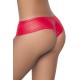 Tanga rouge wetlook froncé sur les fesses - MAL3025WRD