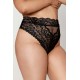 String grande taille dentelle taille haute noir - DG1477XBLK