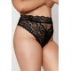 String grande taille dentelle taille haute noir - DG1477XBLK