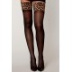 Bas noir avec jarretières leopard - DG0432LEB