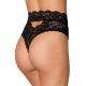 String dentelle taille haute noir - DG1477BLK