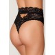 String dentelle taille haute noir - DG1477BLK