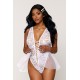 Body dentelle blanc avec tulle amovible - DG12918WHT