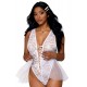 Body dentelle blanc avec tulle amovible - DG12918WHT