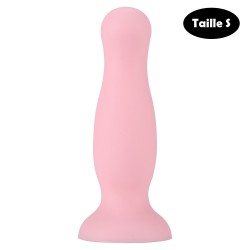 Plug anal ventouse rose pastel taille S - A-001-S-PNK