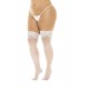 Bas en nylon sexy blanc, grande taille, autofixant - MAL1108XWHT