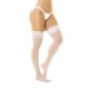 Bas en nylon sexy blanc autofixant - MAL1108WHT