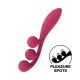 Vibromasseur triple stimulation flexible, anal, vaginale, clitoridienne Tri Ball rouge USB Satisfyer - CC597817