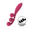 Vibromasseur triple stimulation flexible, anal, vaginale, clitoridienne Tri Ball rouge USB Satisfyer - CC597817