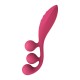 Vibromasseur triple stimulation flexible, anal, vaginale, clitoridienne Tri Ball rouge USB Satisfyer - CC597817