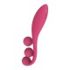 Vibromasseur triple stimulation flexible, anal, vaginale, clitoridienne Tri Ball rouge USB Satisfyer - CC597817