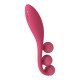 Vibromasseur triple stimulation flexible, anal, vaginale, clitoridienne Tri Ball rouge USB Satisfyer - CC597817