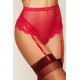 String rouge taille haute avec porte jarretelles intégrés détachables - DG1478RED