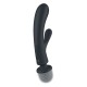 2 en 1 Vibromasseur rabbit et wand noir USB Triple Lover Satisfyer - CC597825