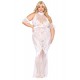 Robe bodystocking, grande taille, en résille t dentelle blanche - DG0490XWHT