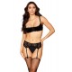 Soutien-gorge Demi-seins à armatures en fine dentelle noire - DG13252BLK