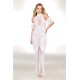 Robe bodystocking en résille et dentelle blanche - DG0490WHT