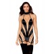 Nuisette stylée noire et transparence avec porte-jarretelles - DG13376BLK