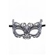 Masque vénitien Alba rigide noir avec strass - HMJ-039BK