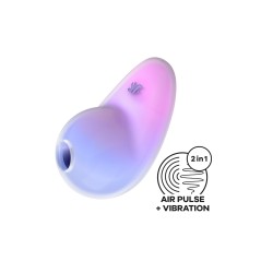 Stimulateur clitoridien par onde de pression sans contact et par vibration USB violet et rose, Pixie Dust Satisfyer - CC597836