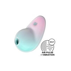 Stimulateur clitoridien par onde de pression sans contact et par vibration USB vert et rose, Pixie Dust Satisfyer - CC597837